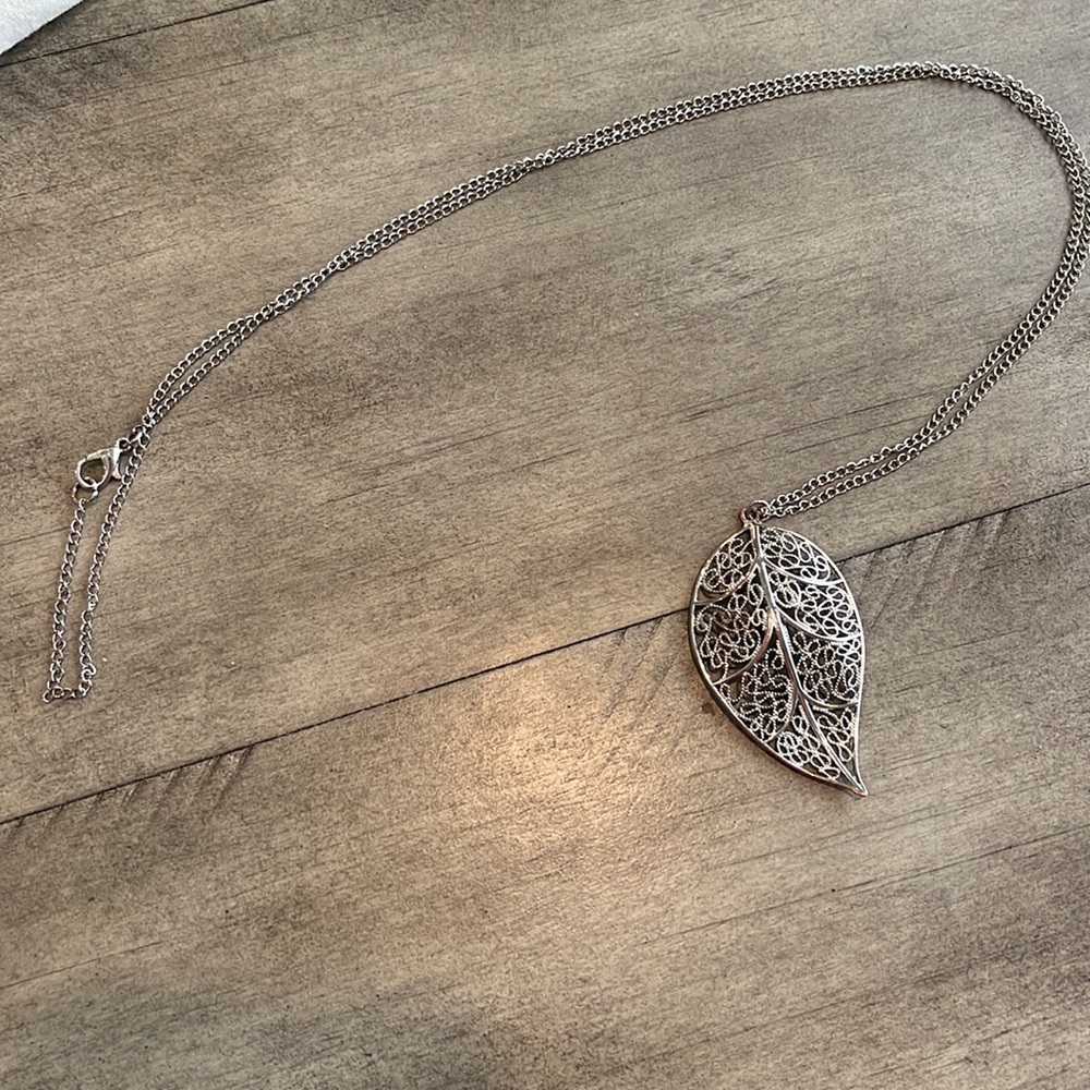 Silver long necklace